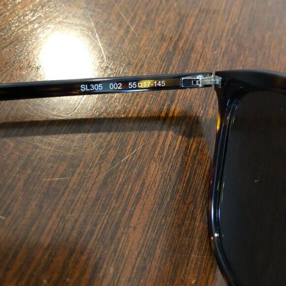 LNWOT Saint Laurent Cat Eye Brown Tortiseshell Sunglasses Authentic + Case - Picture 7 of 8